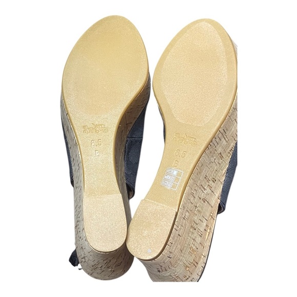 NEW! Coach Black and Gray Patterned Wedges - Picture 3 of 6